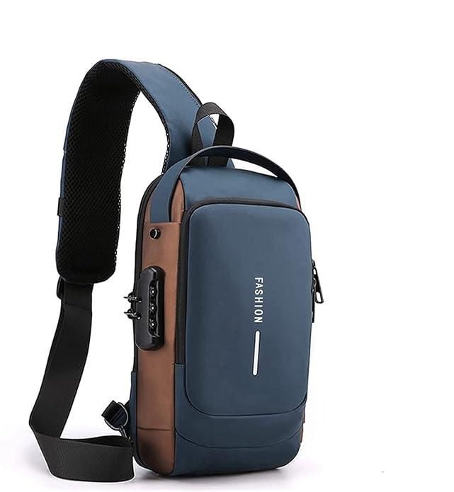 Male Sling Bag - USB Charger, Anti Theft, Trendy